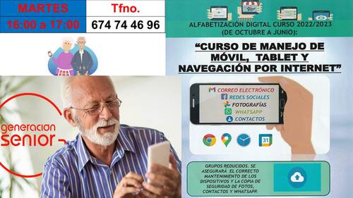Curso de manejo de móvil, tablet y navegación por internet
